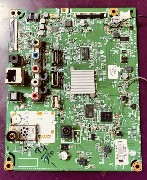 Television motherboard laid out for inspection